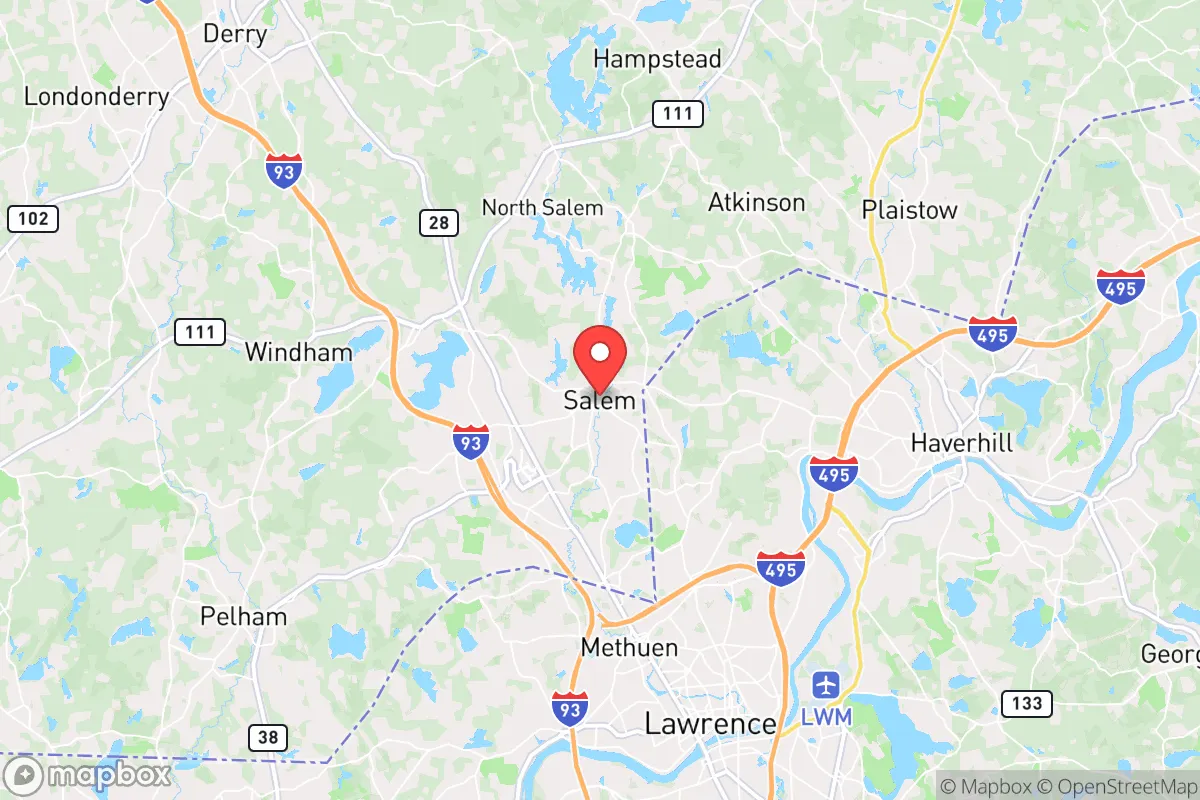 Map centered at 42.7886, -71.2009