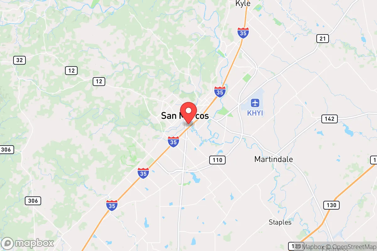 Map centered at 29.8733, -97.9365