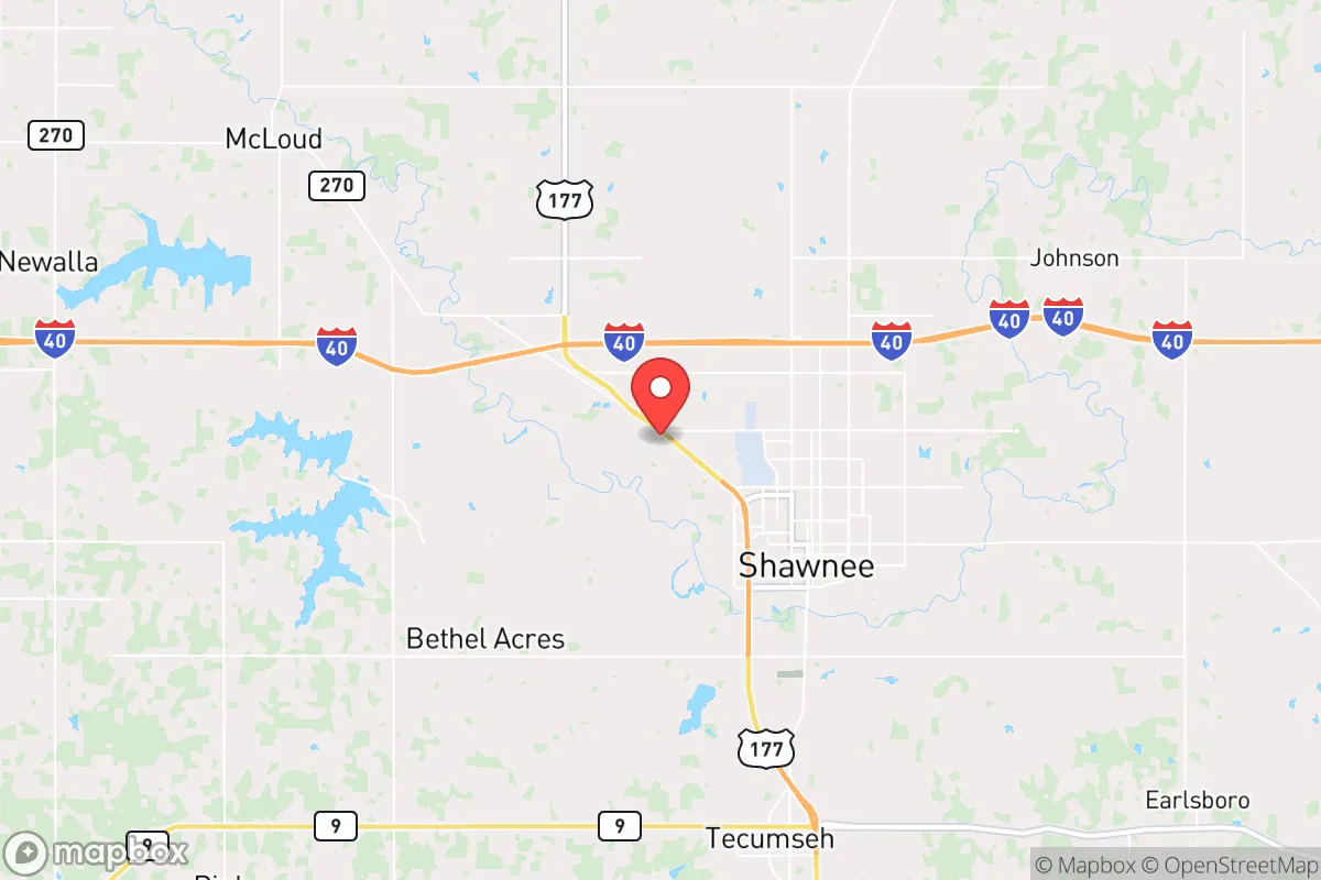 Map centered at 35.3592, -96.9708
