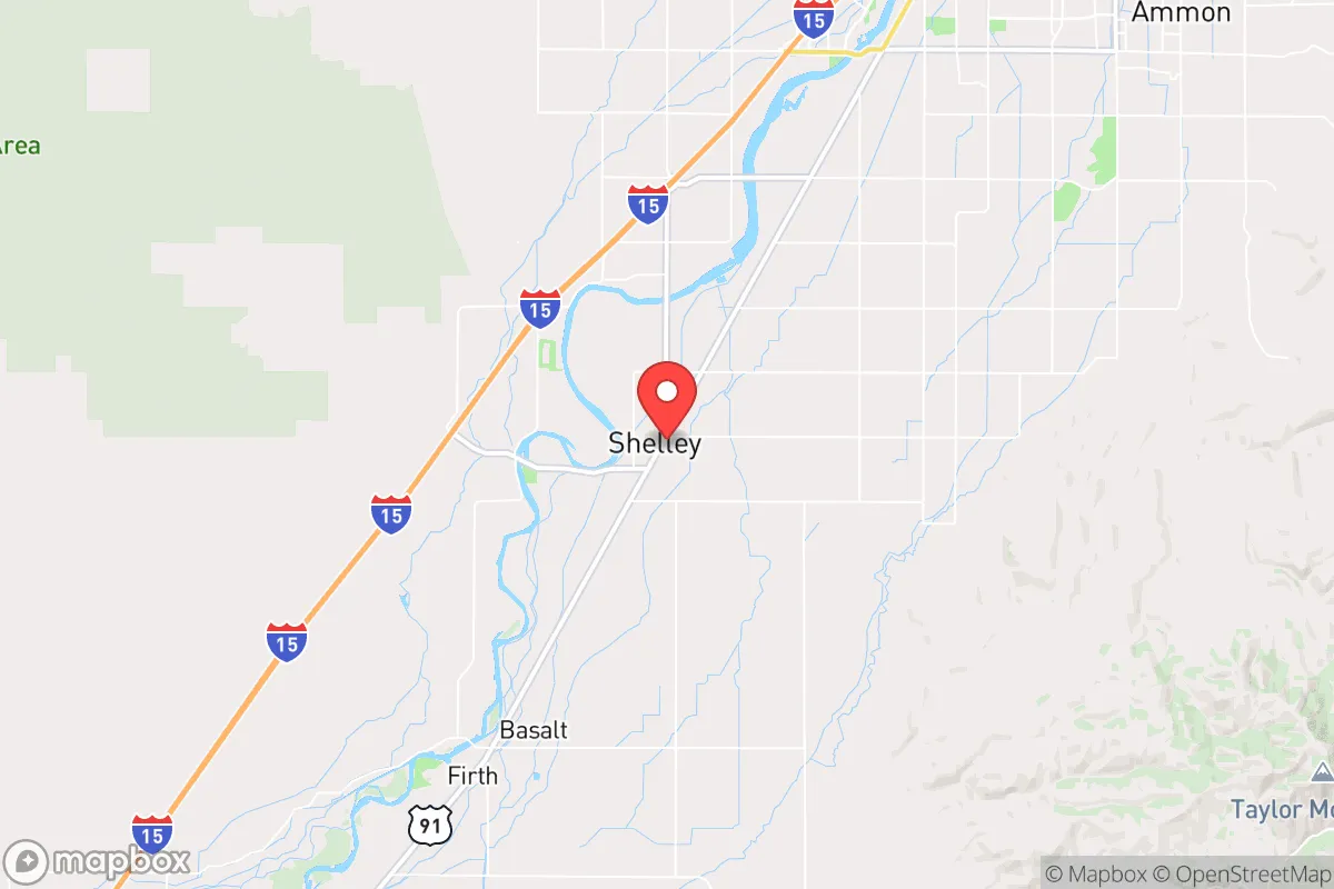 Map centered at 43.3796, -112.1230