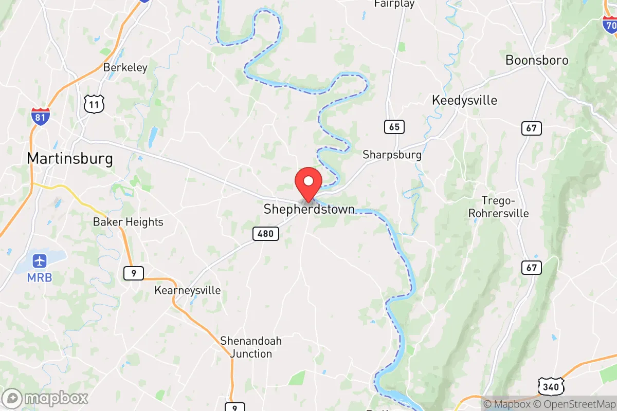 Map centered at 39.4319, -77.8047