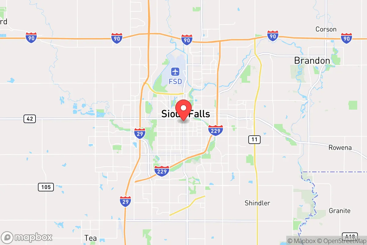 Map centered at 43.5406, -96.7317