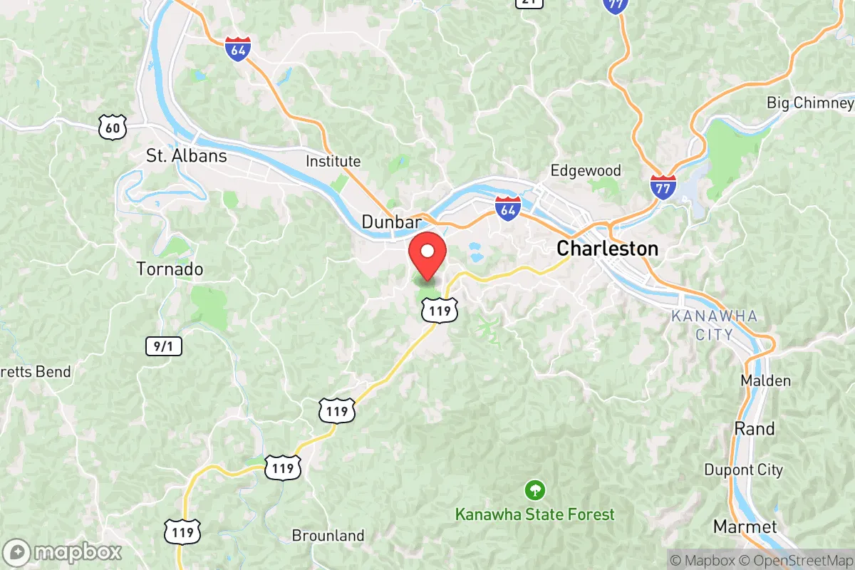 Map centered at 38.3368, -81.7200
