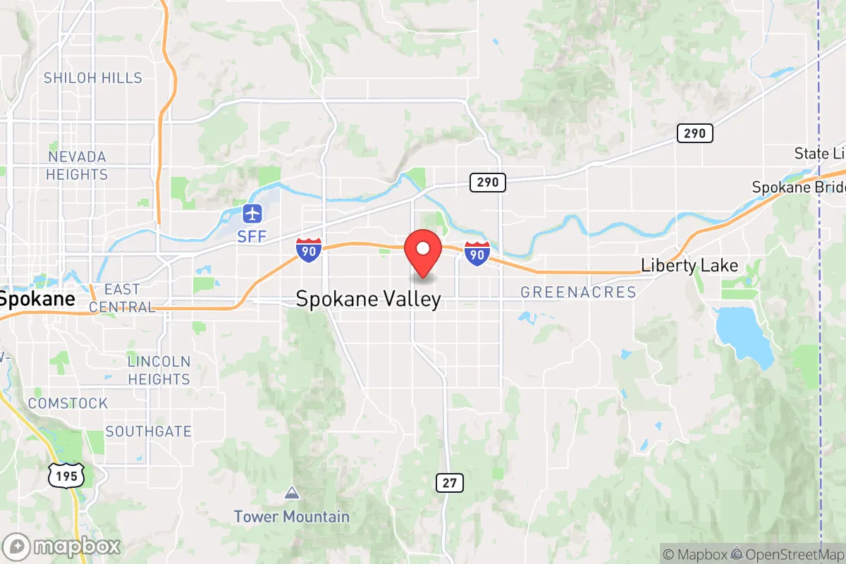 Map centered at 47.6626, -117.2346