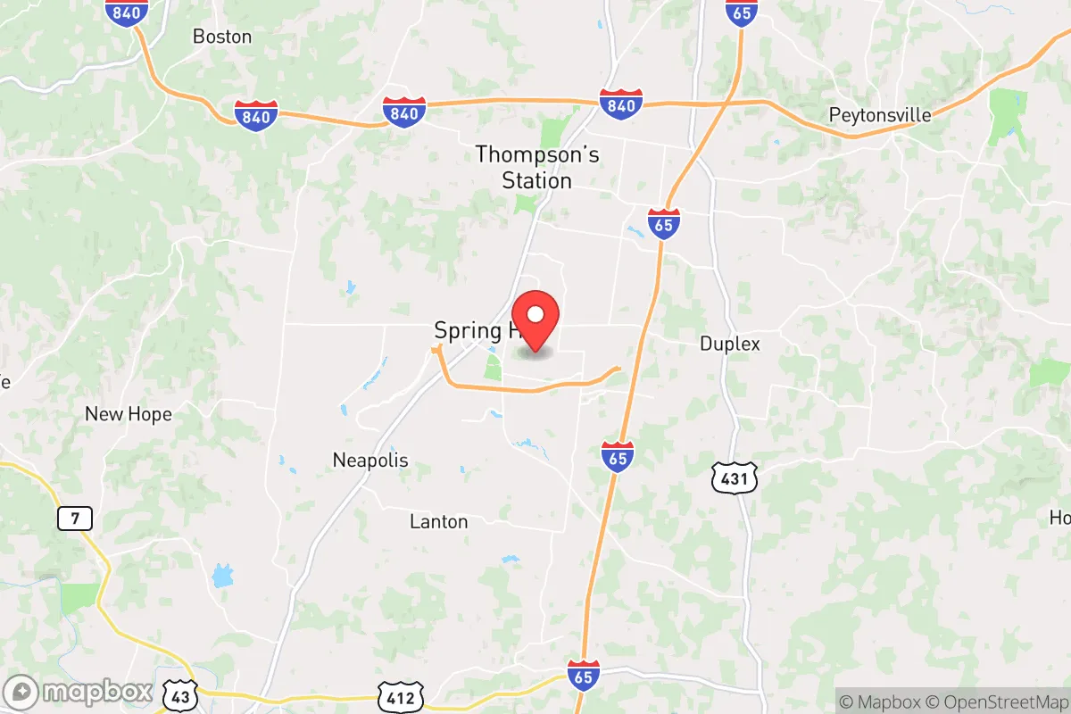Map centered at 35.7428, -86.9119