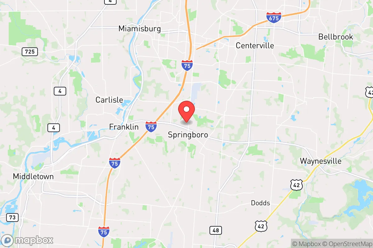 Map centered at 39.5614, -84.2349