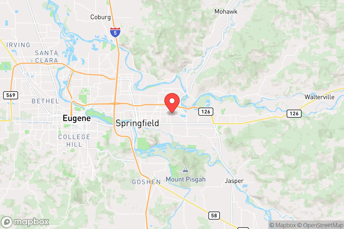 Map centered at 44.0537, -122.9807