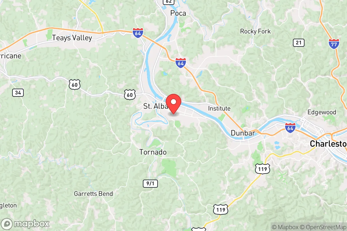 Map centered at 38.3769, -81.8198