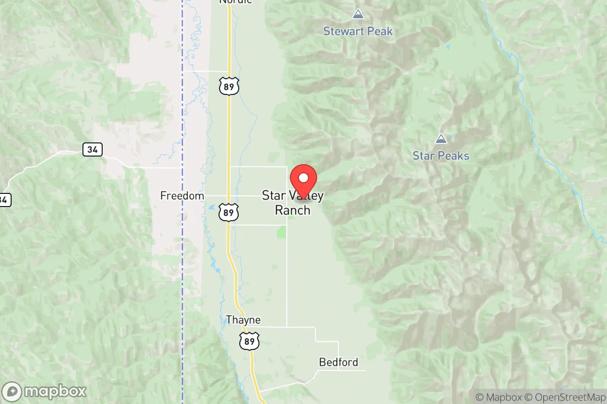 Map centered at 42.9794, -110.9615