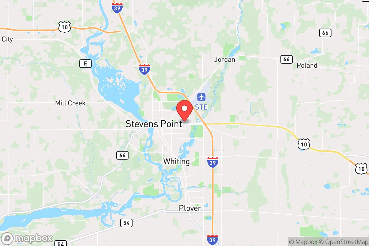 Map centered at 44.5241, -89.5500