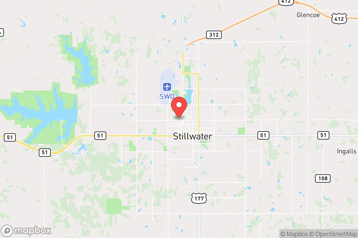 Map centered at 36.1317, -97.0743