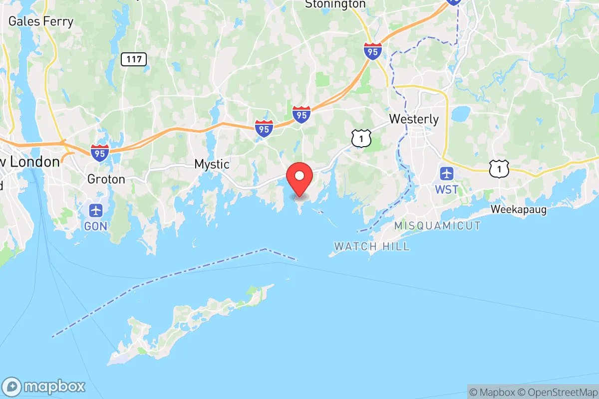 Map centered at 41.3333, -71.9022