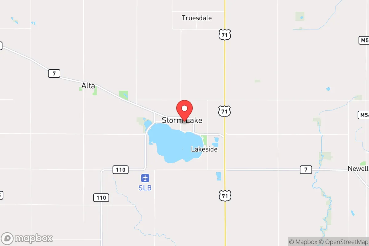 Map centered at 42.6430, -95.1965