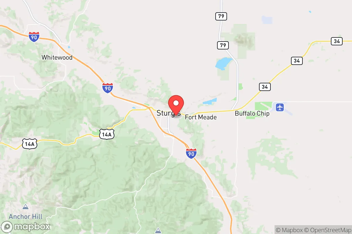 Map centered at 44.4111, -103.5005