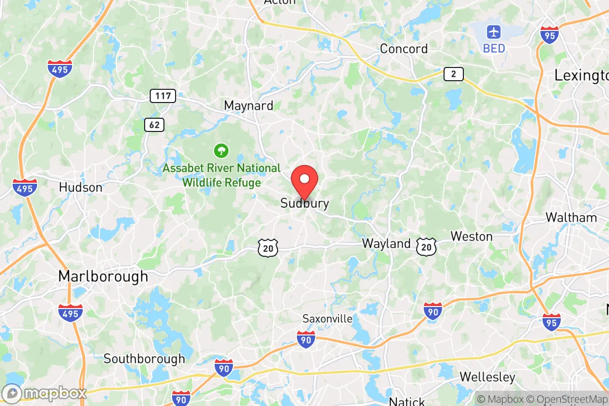 Map centered at 42.3834, -71.4162