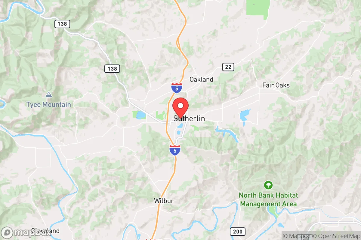 Map centered at 43.3884, -123.3222