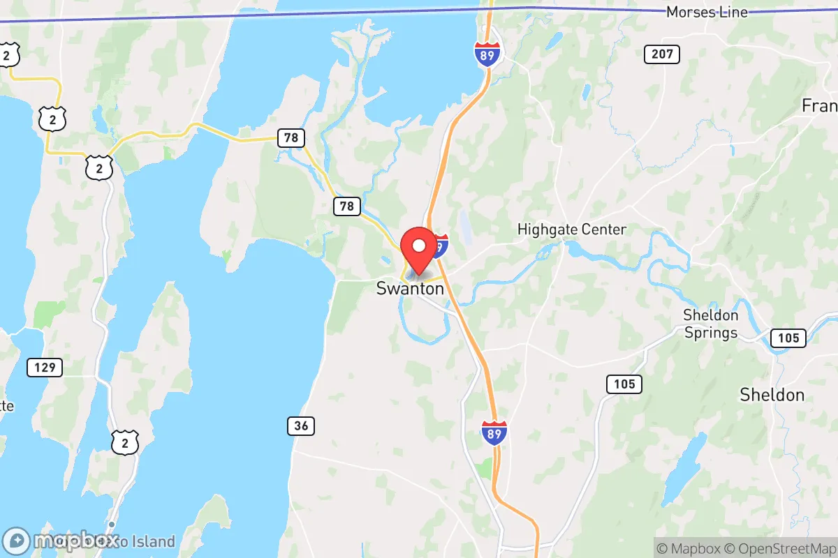 Map centered at 44.9214, -73.1199