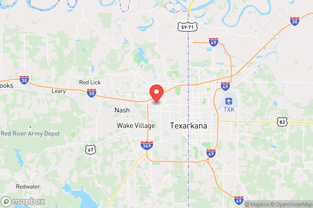 Map centered at 33.4493, -94.0852