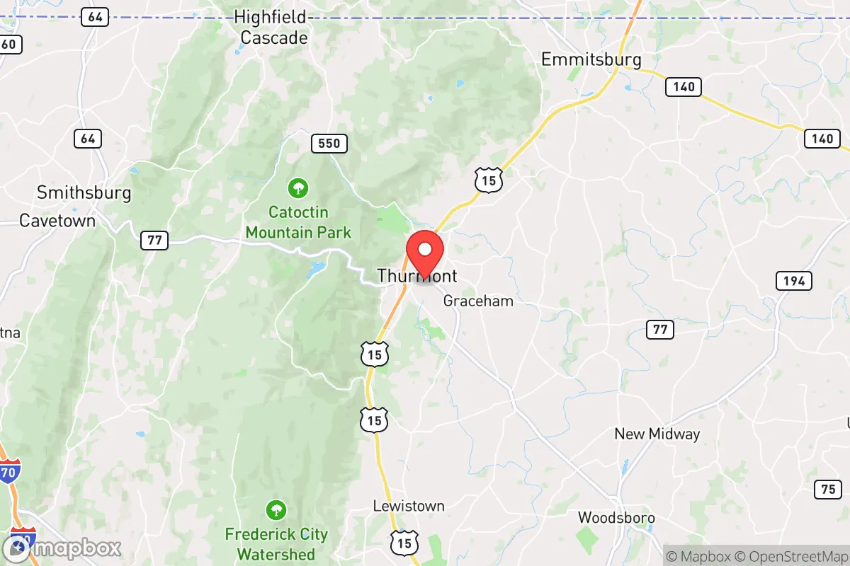 Map centered at 39.6209, -77.4076
