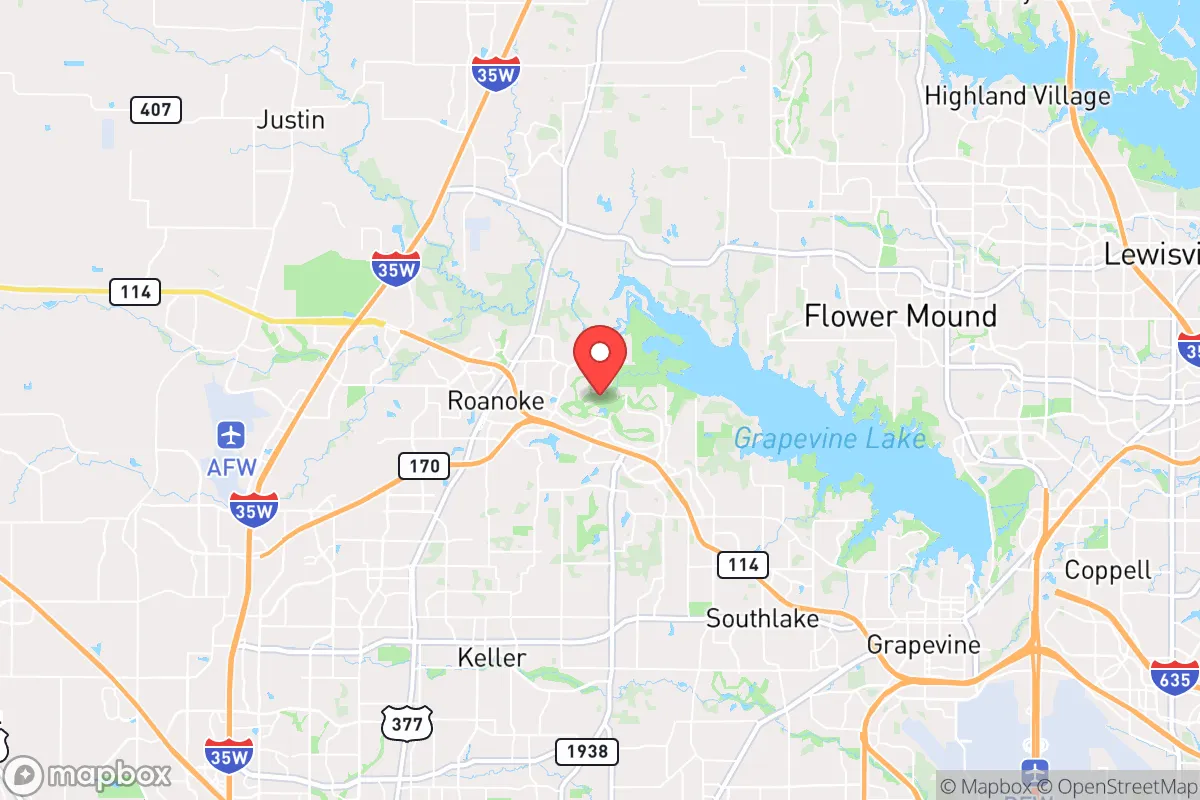 Map centered at 33.0042, -97.1899