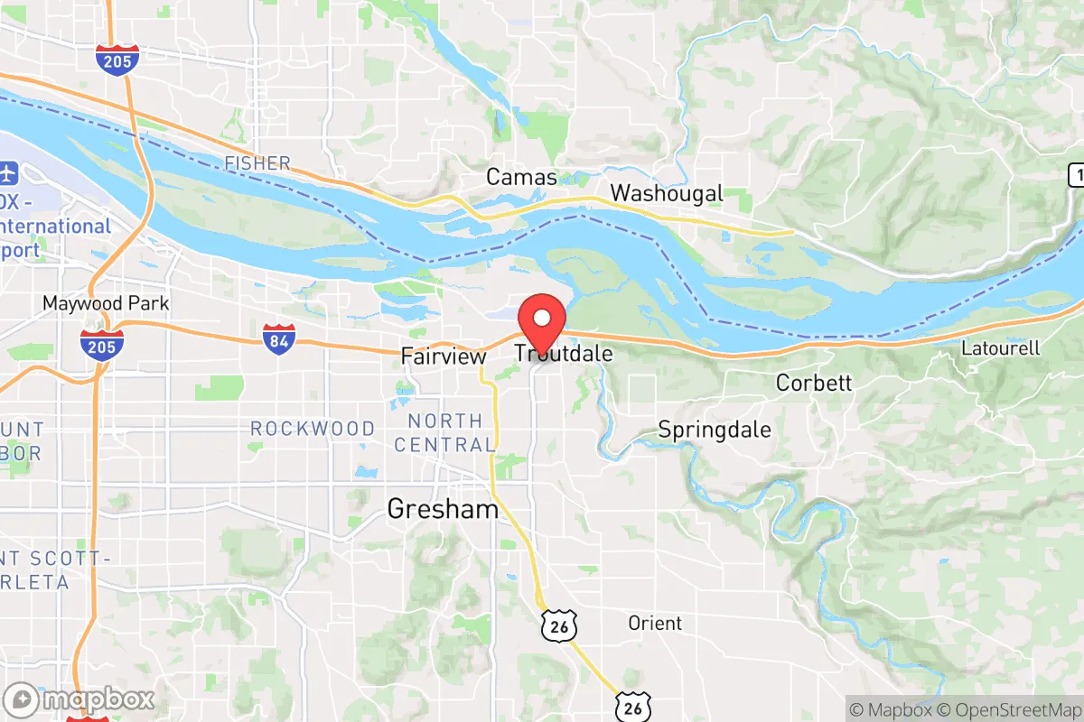 Map centered at 45.5372, -122.3954