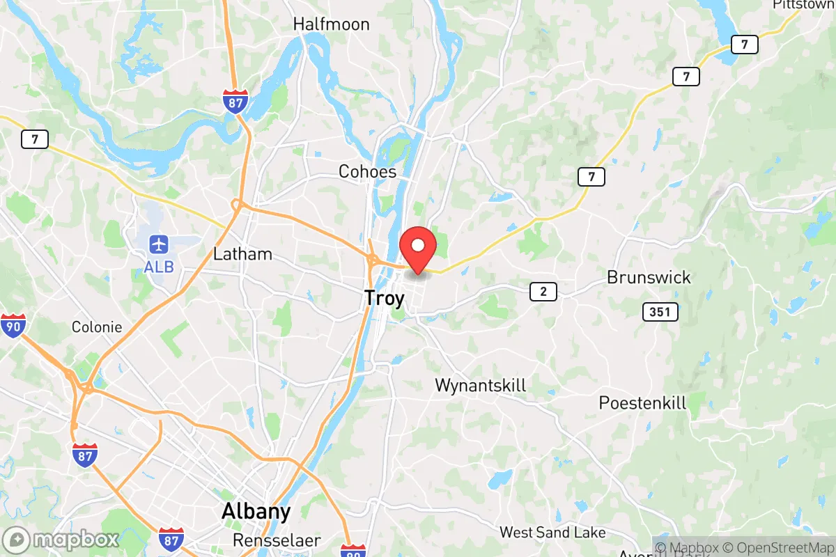 Map centered at 42.7354, -73.6751