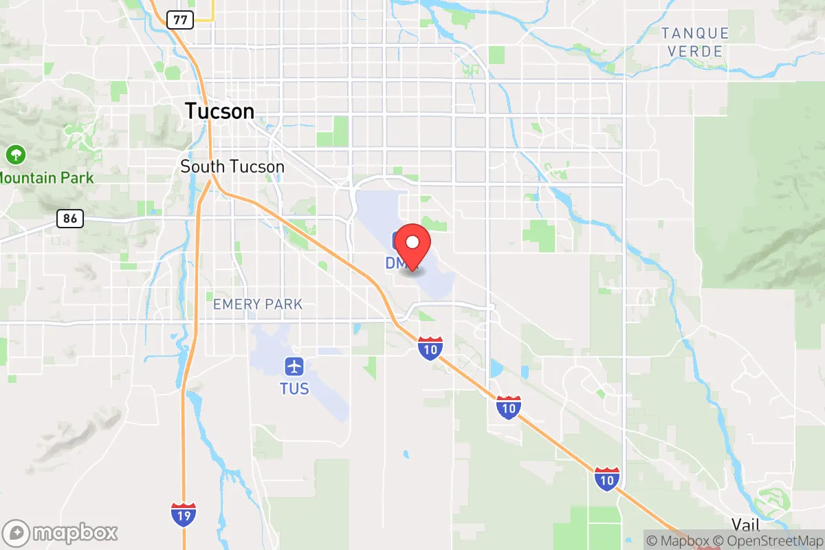 Map centered at 32.1536, -110.8785