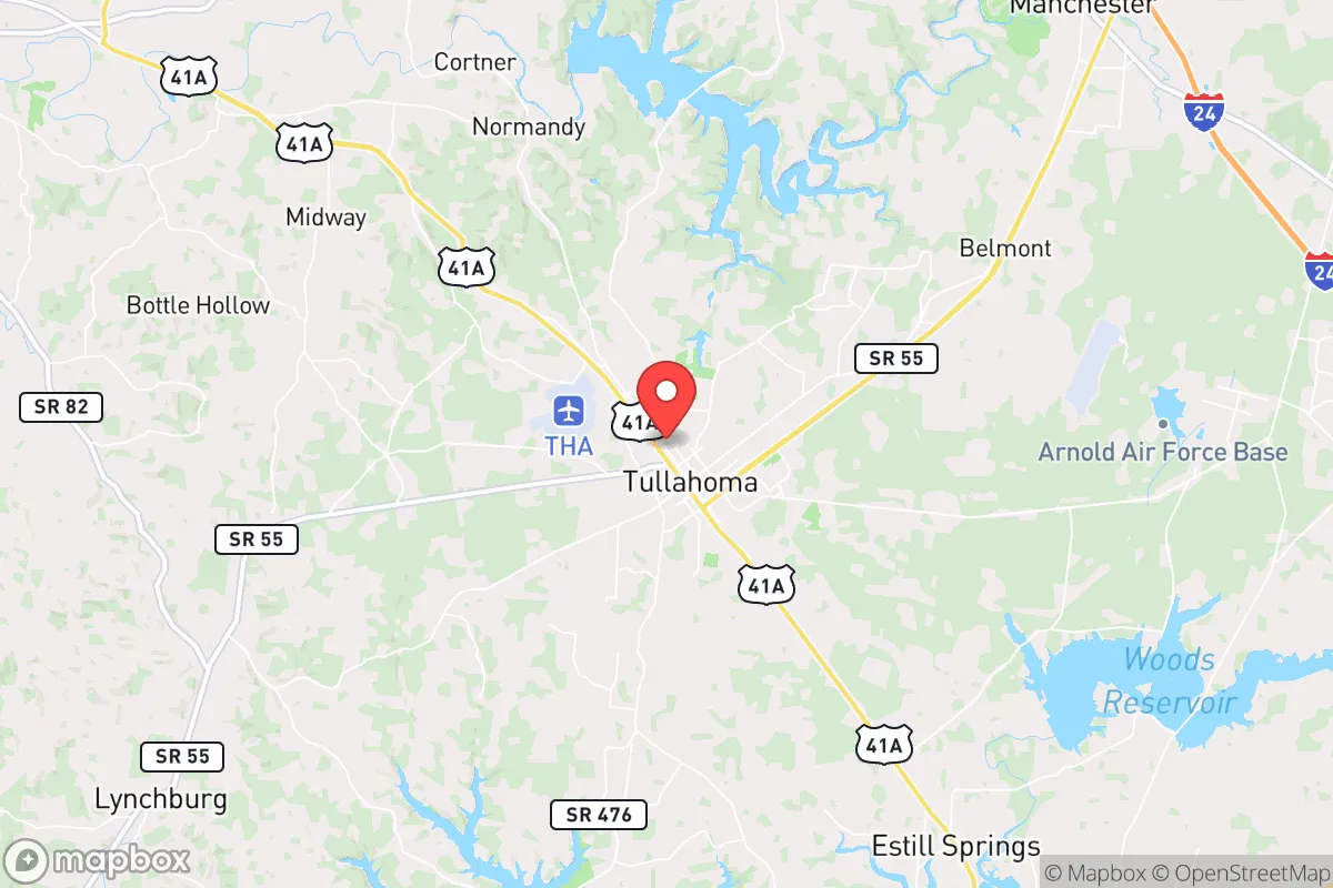 Map centered at 35.3720, -86.2173