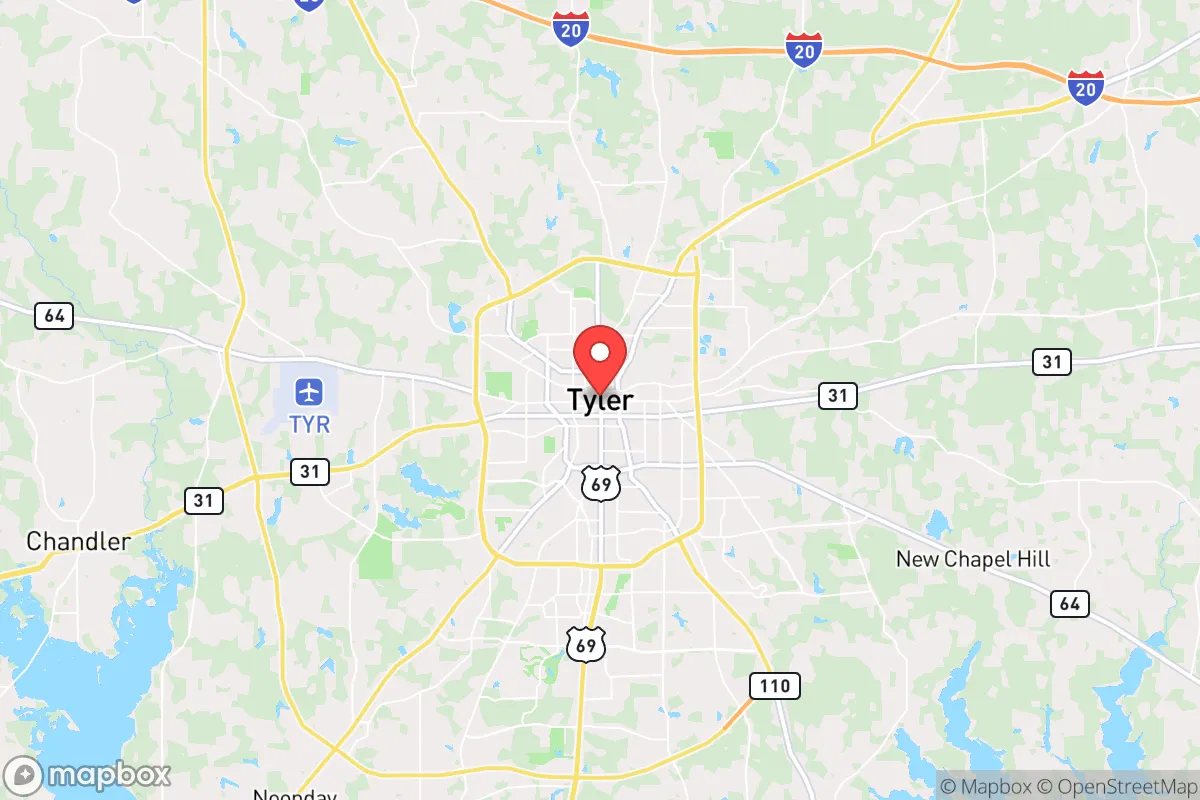 Map centered at 32.3180, -95.3063