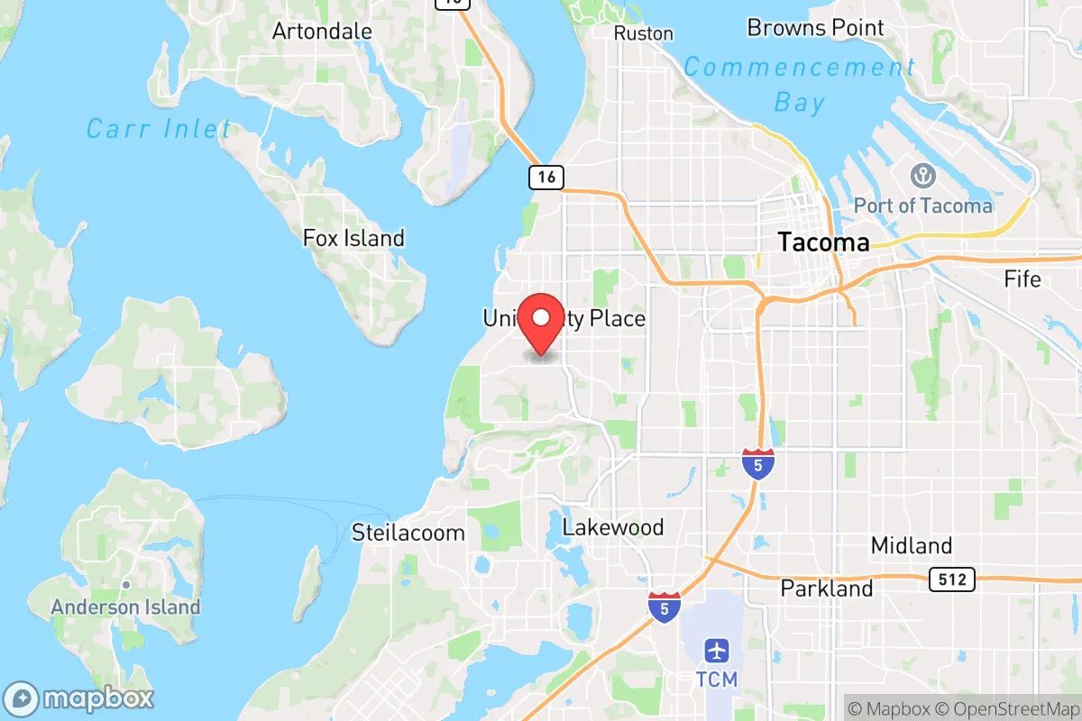 Map centered at 47.2149, -122.5459