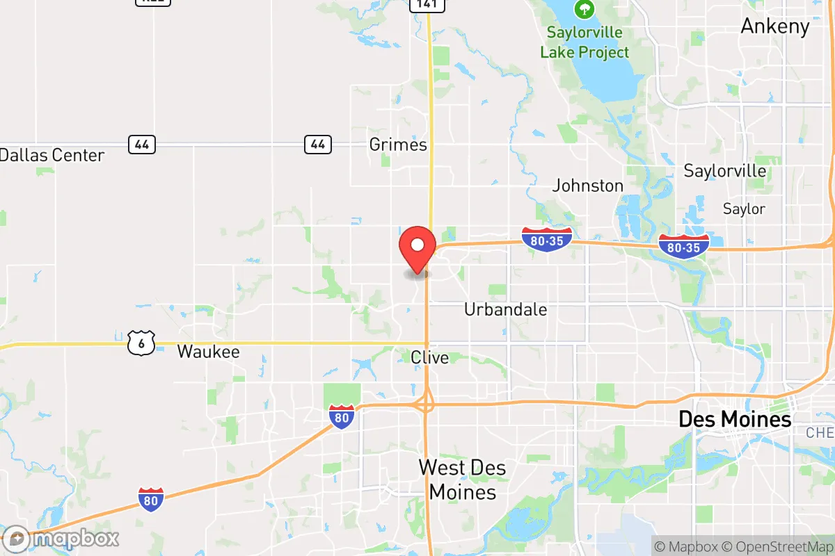 Map centered at 41.6390, -93.7814