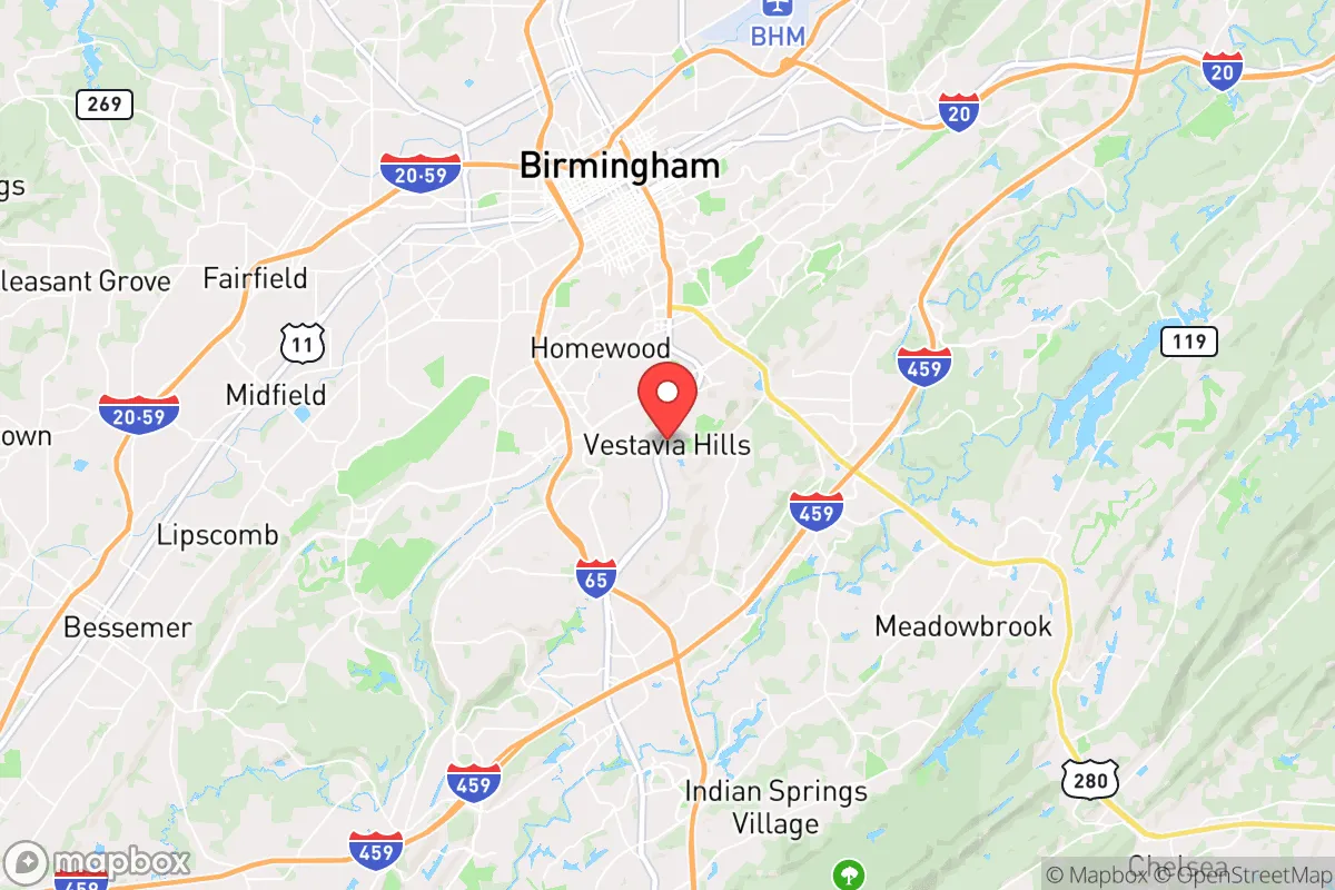 Map centered at 33.4519, -86.7439