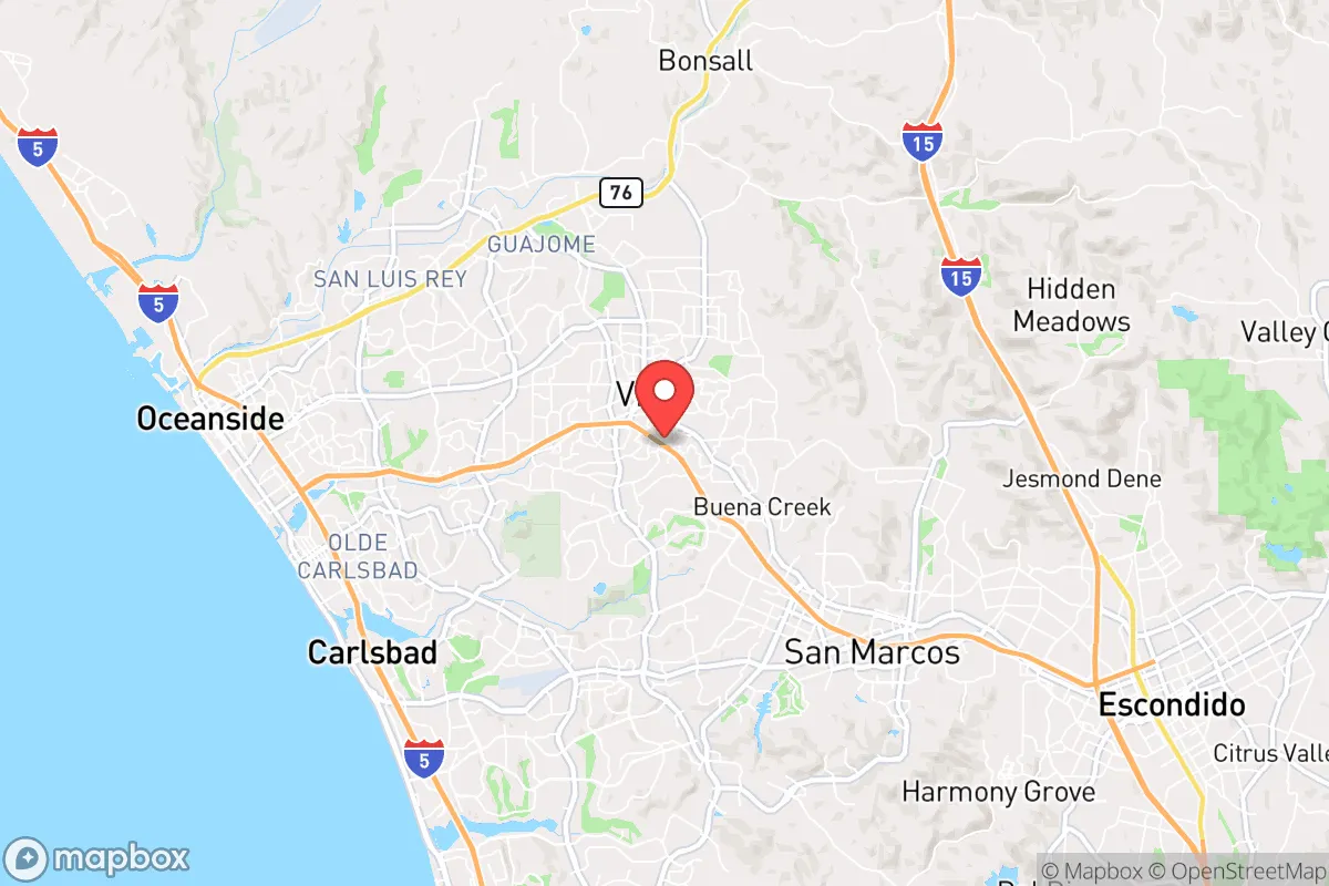 Map centered at 33.1895, -117.2386