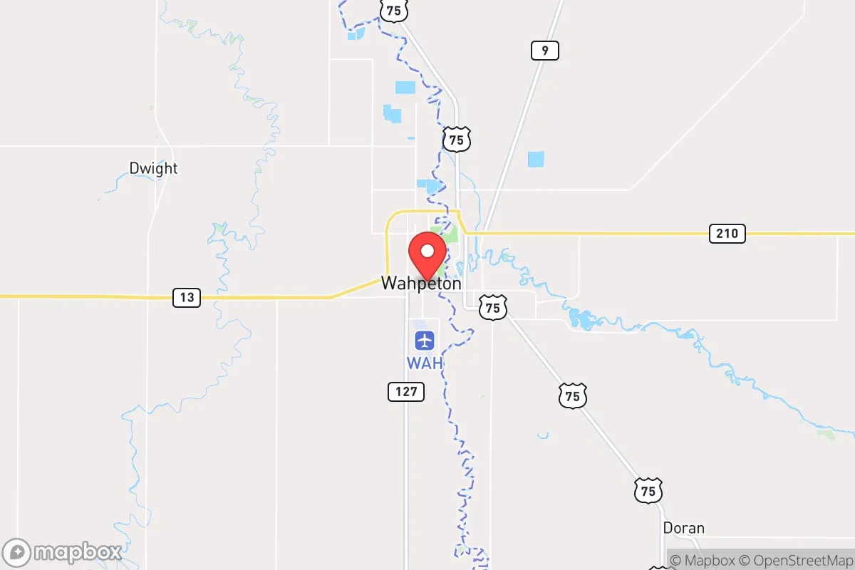 Map centered at 46.2721, -96.6122