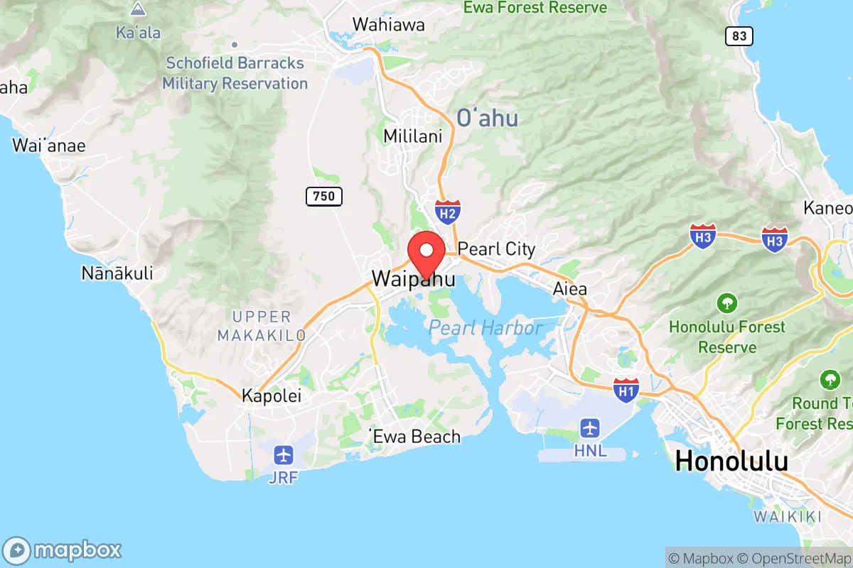 Map centered at 21.3843, -158.0029