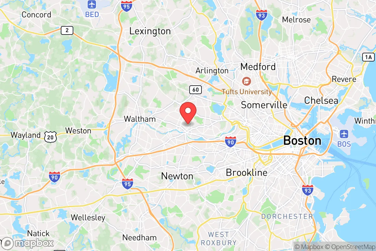 Map centered at 42.3709, -71.1828