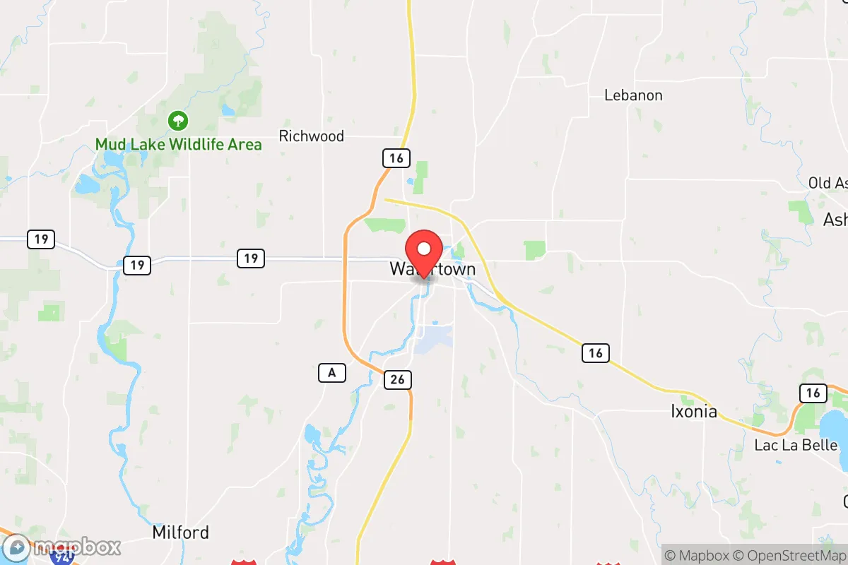 Map centered at 43.1895, -88.7285