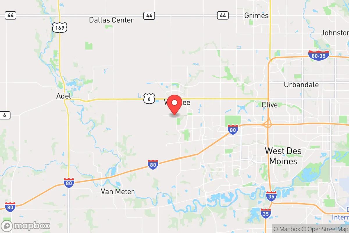 Map centered at 41.5993, -93.8876