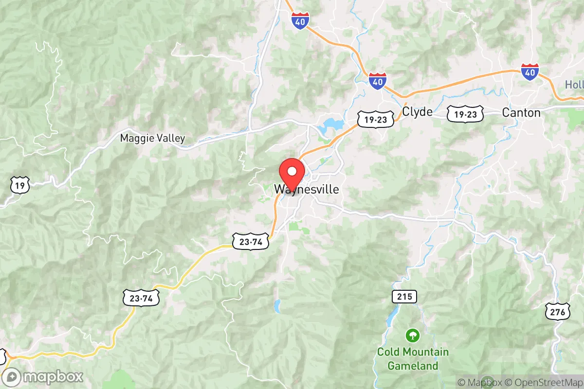 Map centered at 35.4857, -82.9991