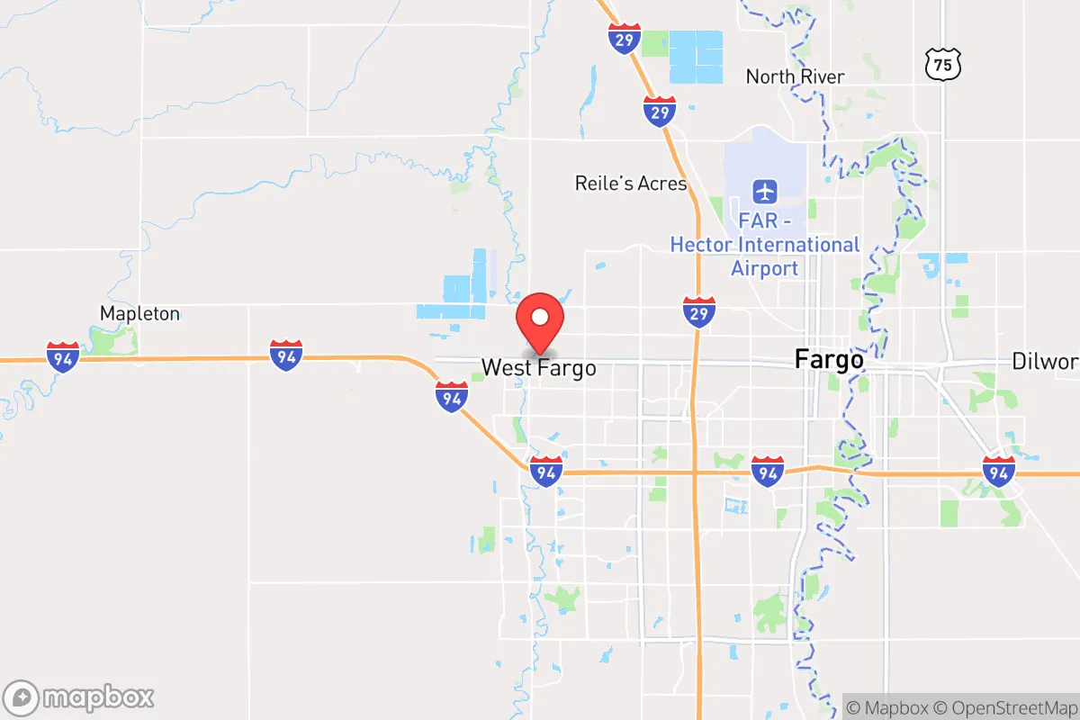 Map centered at 46.8572, -96.9057