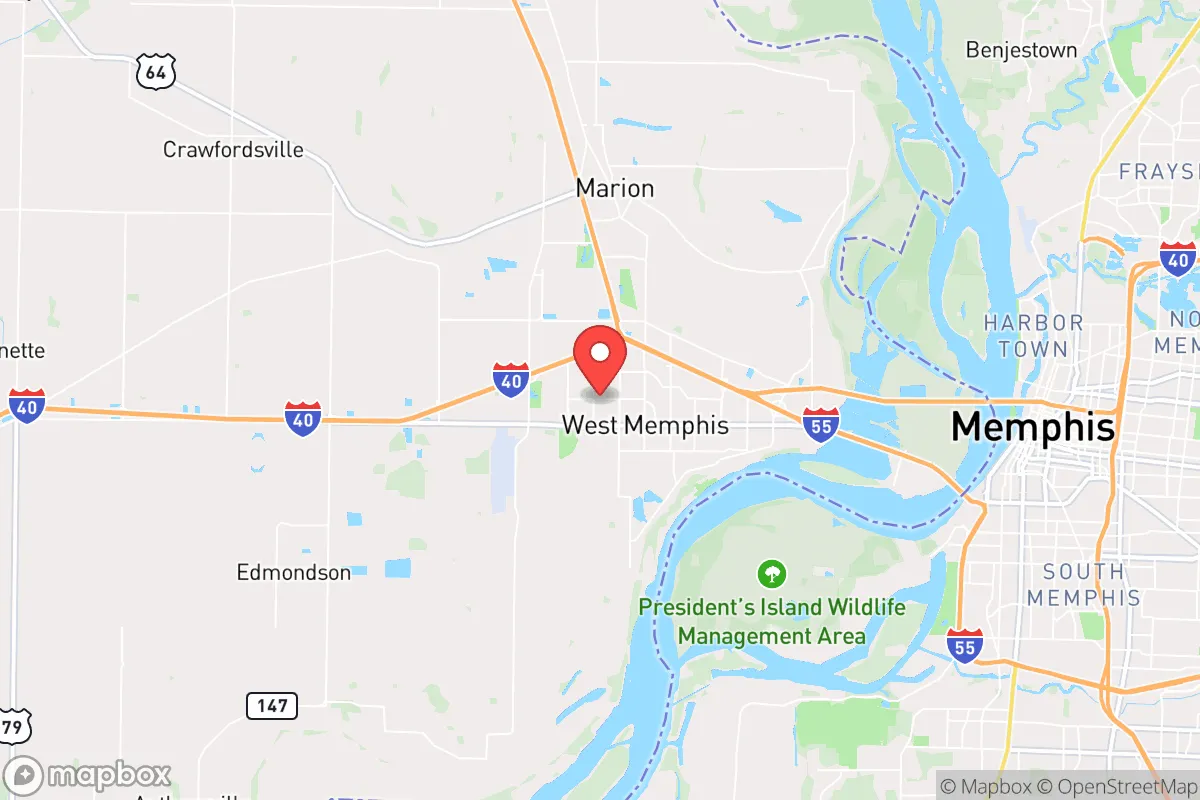 Map centered at 35.1535, -90.2000