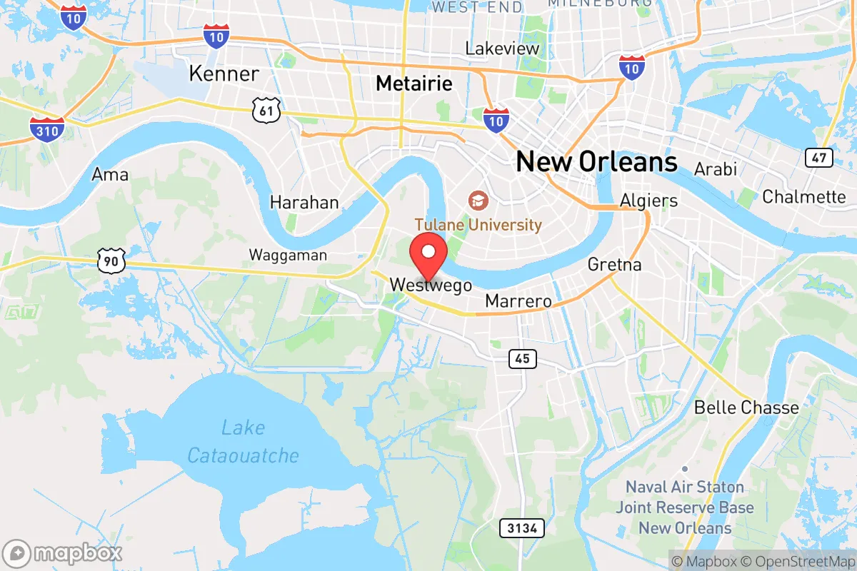 Map centered at 29.9058, -90.1434