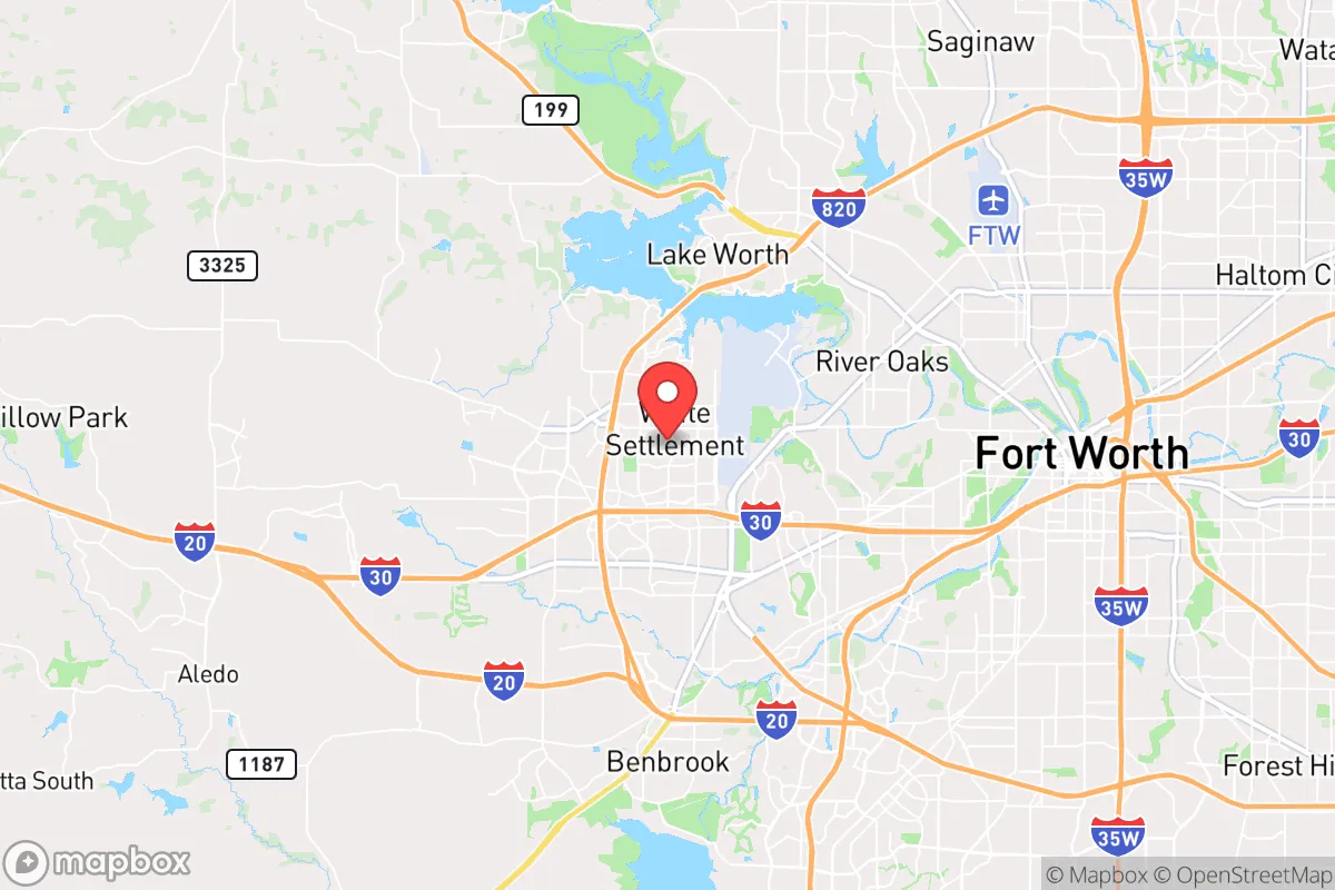 Map centered at 32.7554, -97.4605