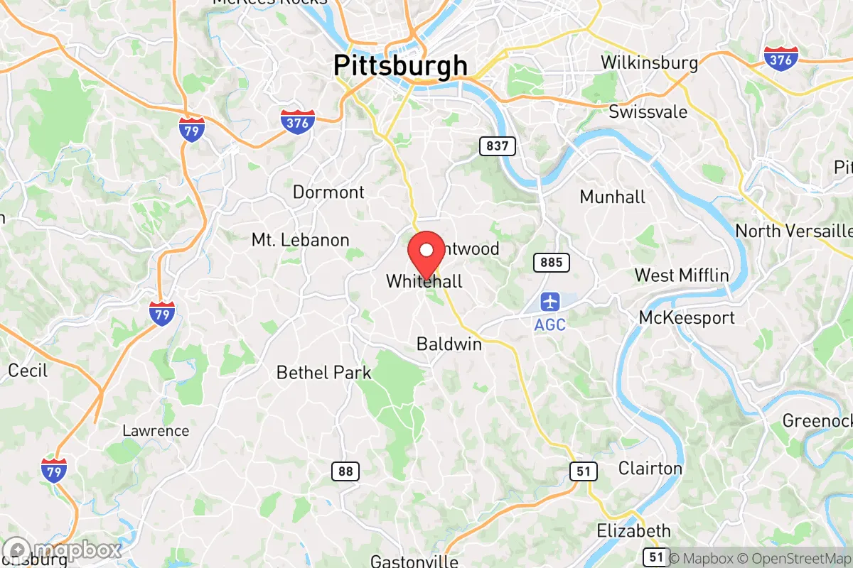 Map centered at 40.3602, -79.9898