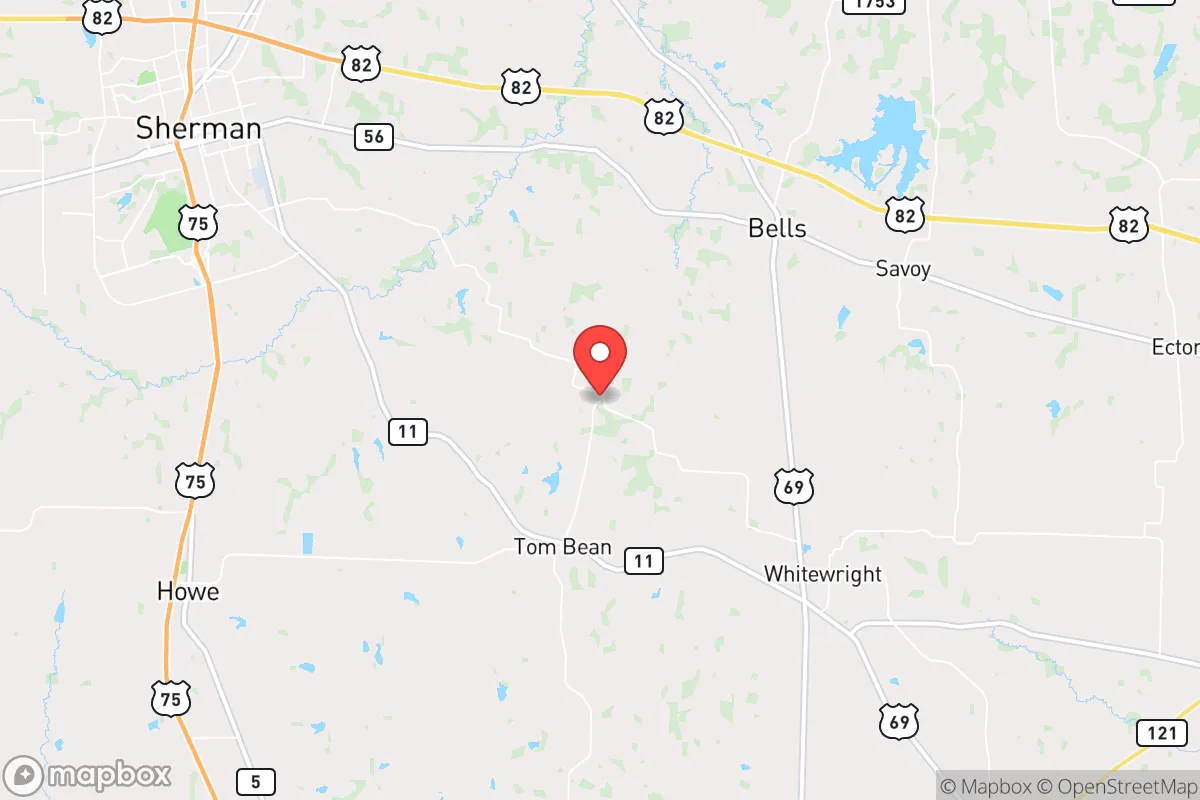 Map centered at 33.5621, -96.4711