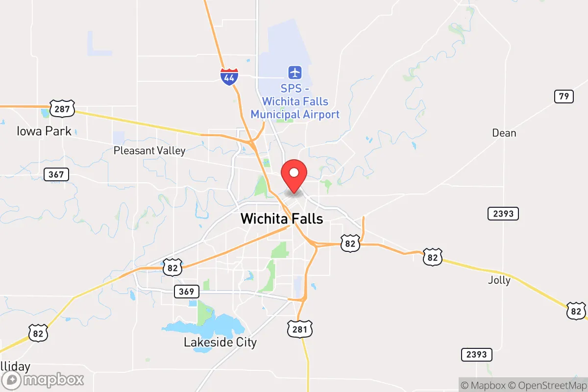 Map centered at 33.9069, -98.5289