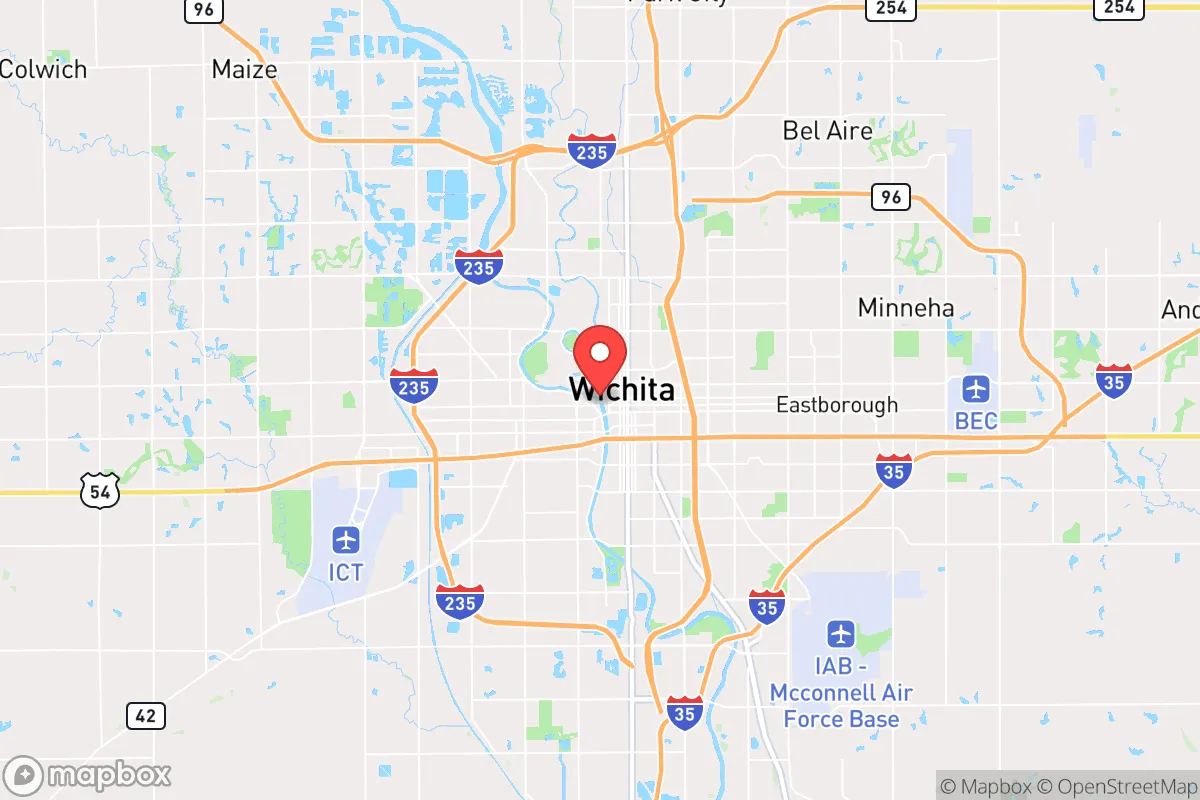 Map centered at 37.6894, -97.3451