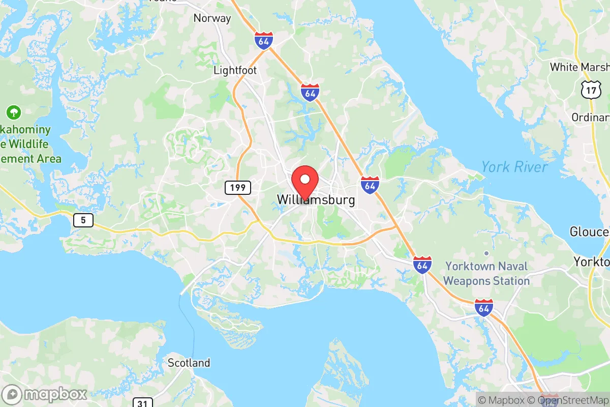 Map centered at 37.2692, -76.7076