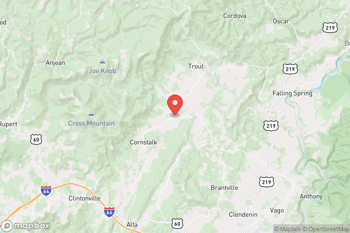 Map centered at 37.9701, -80.4923