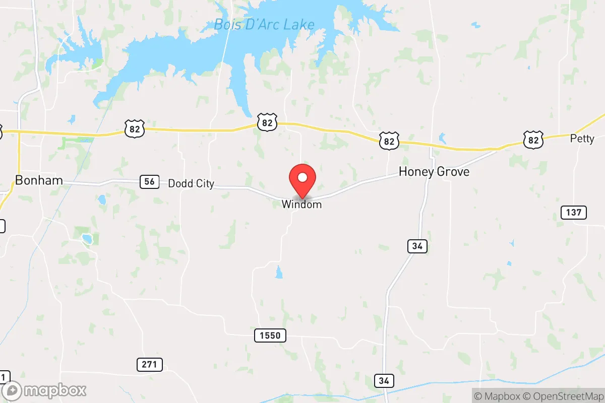 Map centered at 33.5648, -95.9985